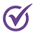 Un icono de marca de verificación pequeño en forma de círculo con la marca de verificación en su interior a modo de representación de una opción seleccionada.